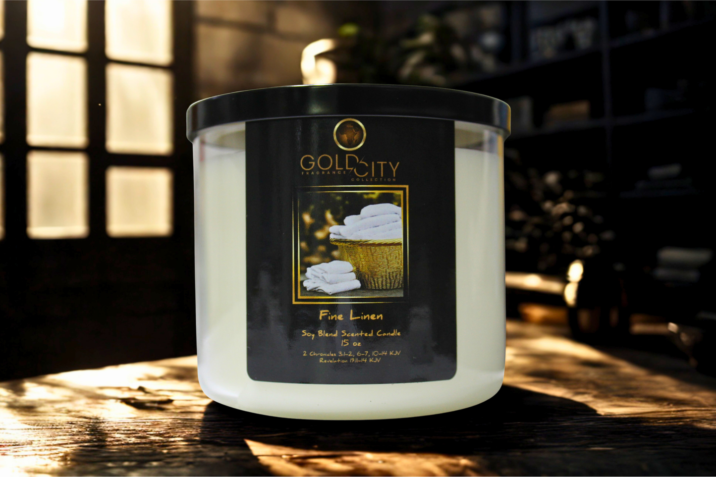 Fine Linen 15oz 3-Wick Candle